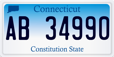 CT license plate AB34990