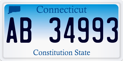 CT license plate AB34993