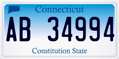 CT license plate AB34994