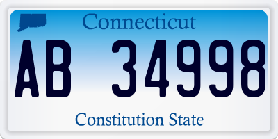 CT license plate AB34998