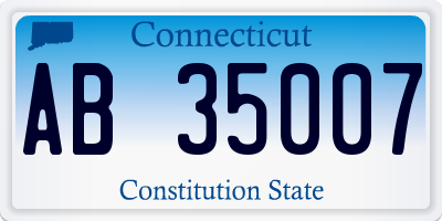 CT license plate AB35007
