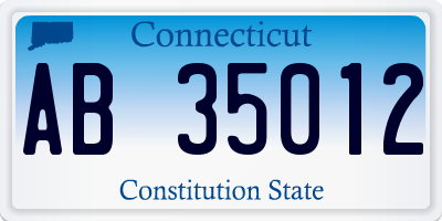 CT license plate AB35012