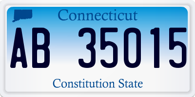 CT license plate AB35015