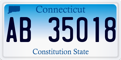 CT license plate AB35018