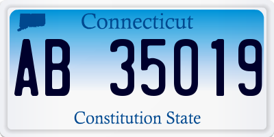 CT license plate AB35019