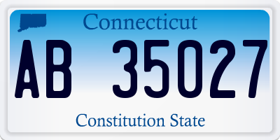 CT license plate AB35027