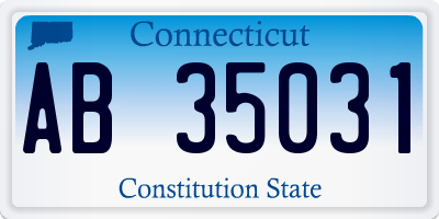 CT license plate AB35031