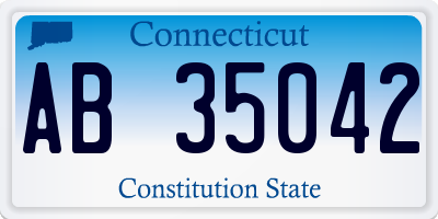 CT license plate AB35042