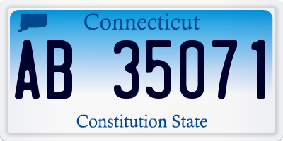 CT license plate AB35071