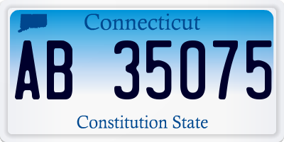 CT license plate AB35075