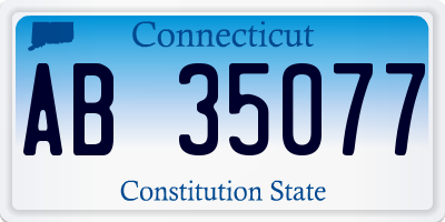 CT license plate AB35077