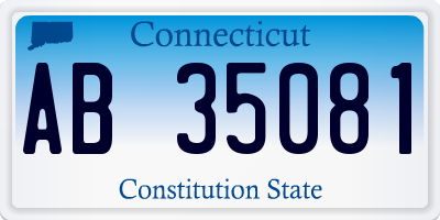 CT license plate AB35081