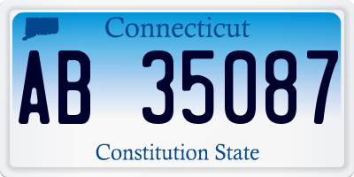CT license plate AB35087