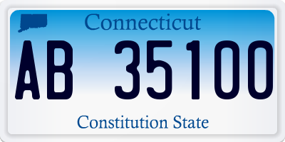 CT license plate AB35100