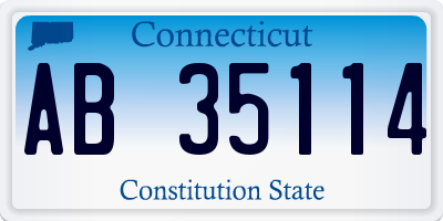 CT license plate AB35114