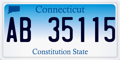 CT license plate AB35115
