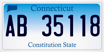 CT license plate AB35118