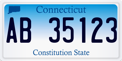 CT license plate AB35123