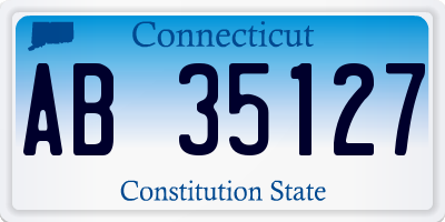 CT license plate AB35127