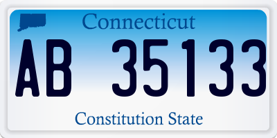 CT license plate AB35133