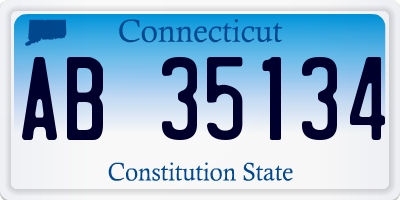 CT license plate AB35134