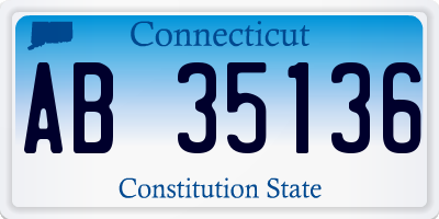 CT license plate AB35136