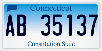 CT license plate AB35137