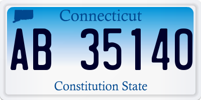 CT license plate AB35140