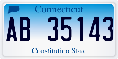 CT license plate AB35143