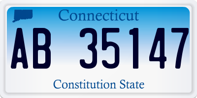 CT license plate AB35147