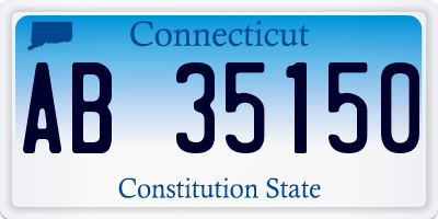 CT license plate AB35150