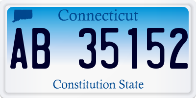 CT license plate AB35152