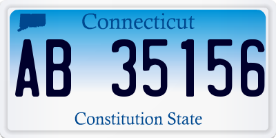 CT license plate AB35156