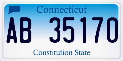 CT license plate AB35170