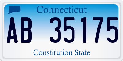 CT license plate AB35175