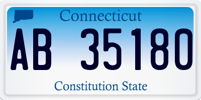CT license plate AB35180