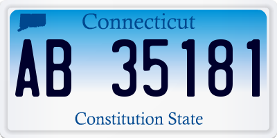 CT license plate AB35181