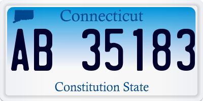 CT license plate AB35183