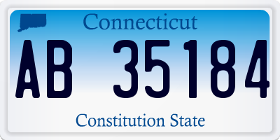 CT license plate AB35184