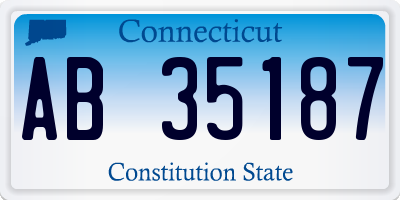 CT license plate AB35187