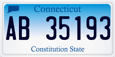 CT license plate AB35193