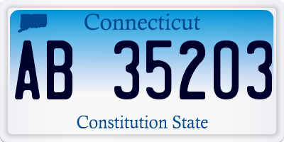 CT license plate AB35203