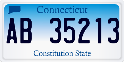 CT license plate AB35213