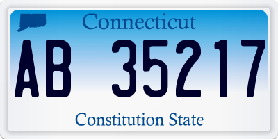 CT license plate AB35217