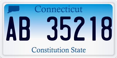 CT license plate AB35218