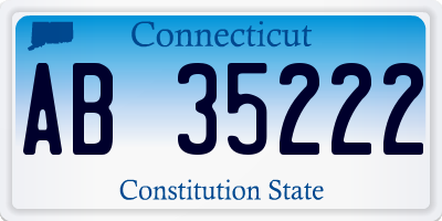 CT license plate AB35222