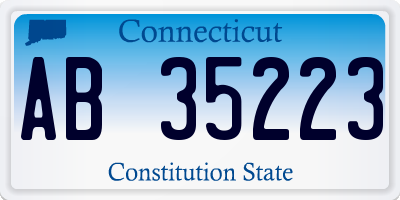 CT license plate AB35223