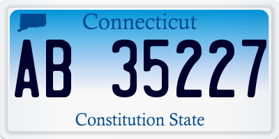 CT license plate AB35227