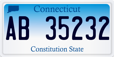 CT license plate AB35232