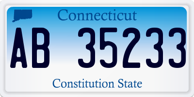 CT license plate AB35233